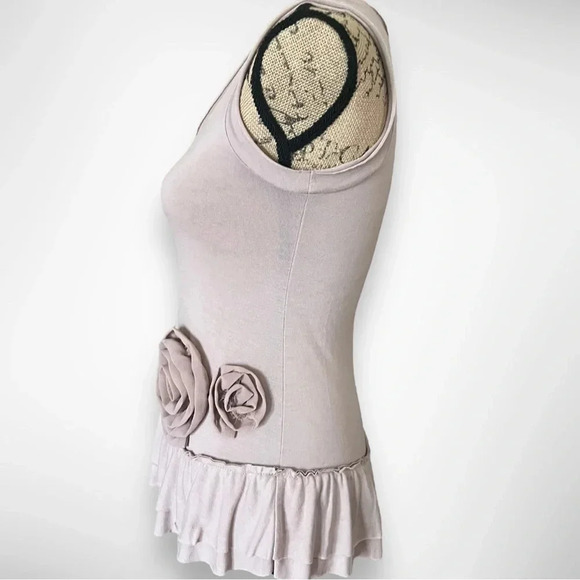 MISS CHIEVOUS Mauve Drop Waist Sleeveless Top With Rose Detailing Small | EUC - Picture 2 of 7